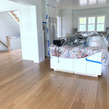 SHELTER ISLAND: 8" WHITE OAK INSTALLED & FINISHED WITH CUSTOM STAIN/ TRAFFIC HD