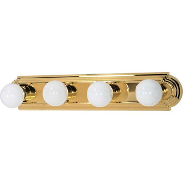 Nuvo 4-Light 24" Vanity Strip w/ Racetrack Style in Polished Brass Finish