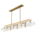 Z-Lite - Z-Lite 3002-58VBRS Gantt - Eight Light Island/Billiard - Clean and linear parallel beams aligned atop giveGantt Eight Light Is Vintage Brass Seedy  *UL Approved: YES Energy Star Qualified: n/a ADA Certified: n/a  *Number of Lights: Lamp: 8-*Wattage:60w Medium Base bulb(s) *Bulb Included:No *Bulb Type:Medium Base *Finish Type:Vintage Brass