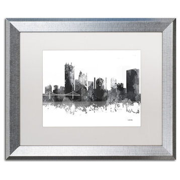 Watson 'Toledo Ohio Skyline BG-1' Art, Silver Frame, 16"x20", White Matte