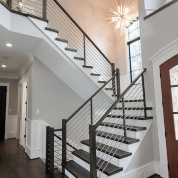 Project #72 | Modern Staircase with Horizontal Steel Rod Railing