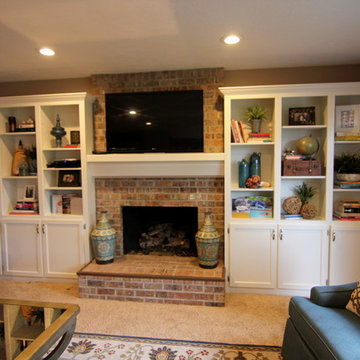 Vancouver Transitional Blue/Orange Living Room