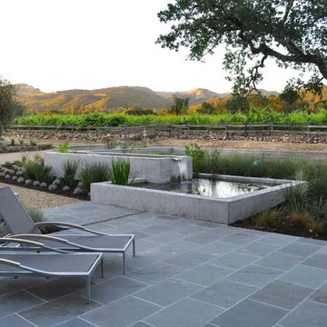 Wine country patio and water feature