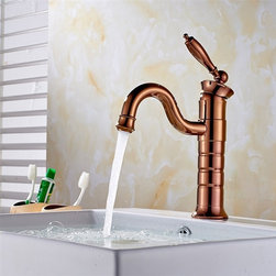 Caen Single Handle Rose Gold Bathroom Sink Faucet - Bathroom Sink Faucets