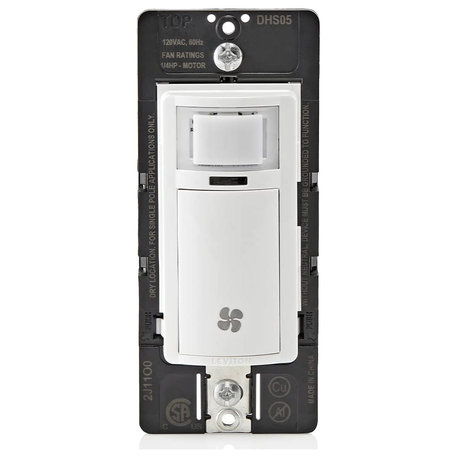 DHS05-1LI Humidity Sensor Switch for Bathroom Exhaust Fan, Automate Ventilation, White