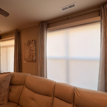 Motorized Roller Shades with Custom Drapery in Harrisburg, NC