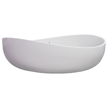Newport 71" Solid Surface Freestanding Bathtub, White