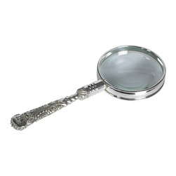 Handheld AC114 Rococo Magnifier in Silver - Desk Accessories