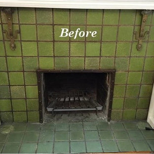 Hand-Crafted Tile install on Fireplace