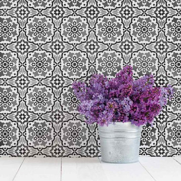 Amalfi Tile Stencil, Cement Tile Stencils, DIY Portuguese Tiles, Medium