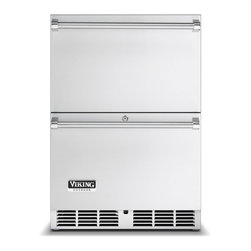 Viking 24" Outdoor Double Drawer Refrigerator, Stainless Steel | VRDO1240DSS - Outdoor Refrigerators