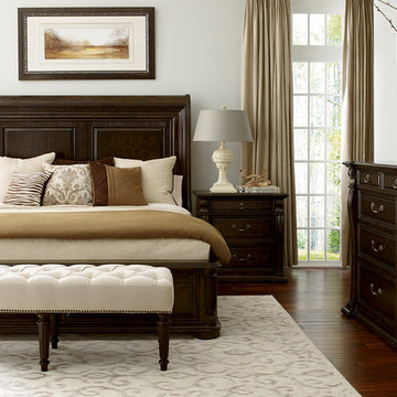 Light Gray Walls in Neutral Traditional Bedroom