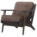 New Pacific Direct - Albert Accent Arm Chair, Mocha Hide, Fabric - Albert Fabric or Leather Accent Chair. The squared-off design of the Albert Accent will round out any seating ensemble. Low-slung and upholstered with polyurethane leather and a solid beech wood frame, the Albert would be perfect in any contemporary setting. Fully assembled, available in other color options.