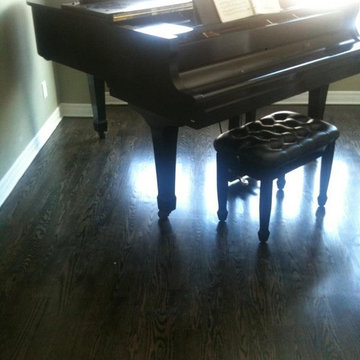 Oak floor refinished - Jacobean/Ebony mix