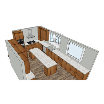 modern grain matched kitchen