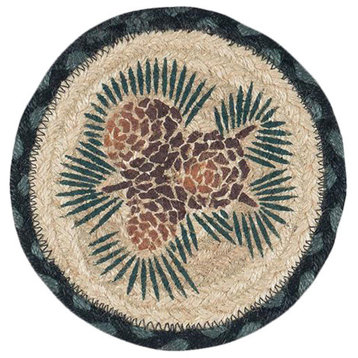 Lc-025A Pinecone Round Large Coaster 7"x7"