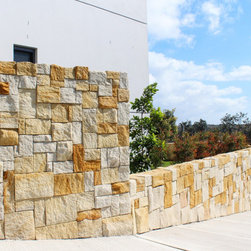 Australian Sandstone Colonial Walling in Residential Wall Project - Landscaping Stones and Pavers