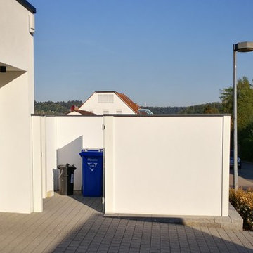 Modulare Wandsysteme - Sichtschutz und Lärmschutz für eine Wärmepumpe