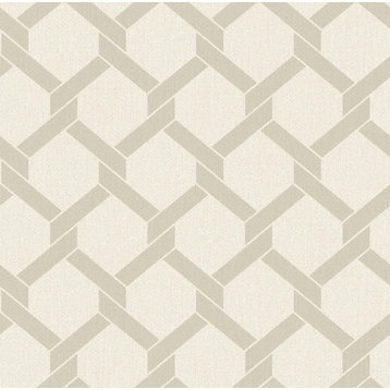 2971-86311 Payton Hexagon Trellis Wallpaper Linked Smart Twist Beige Neutral