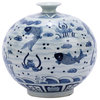 Vase Fish Pomegranate Colors May Vary Blue White Variable Ceramic