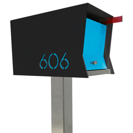 The RetroBox with Locking doors. Modern Pole Mounted Mailbox, Pole not included.