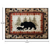 Ursus Collection Rustic Lodge Black Bear and Cub Area Rug with Jute Backing, Brown, 6' X 9'