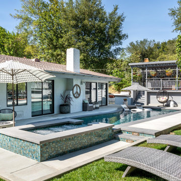 Pool and Spa Remodel with Lounge Seating