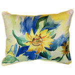 Betsy Drake - Betsy's Sunflower Large Pillow 19" x 15" - New Large indoor/outdoor pillows. These versatile pillows are equally at home enhancing an interior design or adding life to an outdoor setting. They feature printed outdoor, fade resistant fabric for years of wear and enjoyment. 15" x 19".