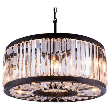 1203 Chelsea Collection Pendent Lamp, Mocha Brown, Crystal/Clear