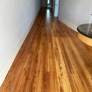 Refinished old Heart Pine Floors in Downtown Jacksonville, Florida