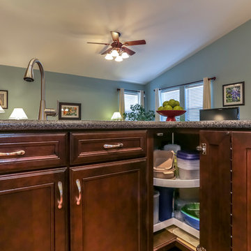 Modern Open Kitchen Dark Cabinets