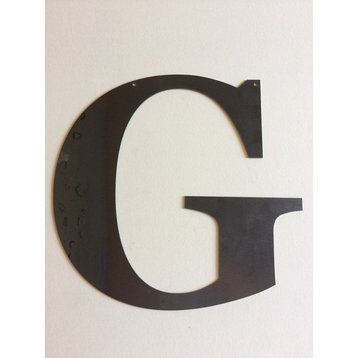 Rustic Large Letter "G", Clear Coat, 24"