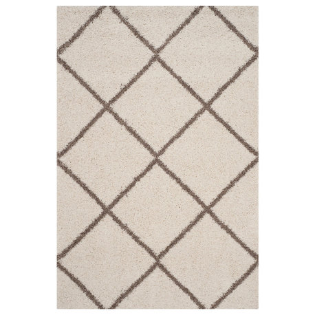 Safavieh Hudson Shag Collection SGH281 Rug, Ivory/Beige, 8'x10'