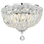 Crystorama - Roslyn 4 Light Chrome Ceiling Mount - It doesn�t get more glamorous than a crystal light. It will be hard to ignore the Roslyn fixture when you walk in a room. Draped in an abundance of faceted cut crystal jewels, this contemporary collection is a perfect statement to a living room, hallway, bathroom, or entry.