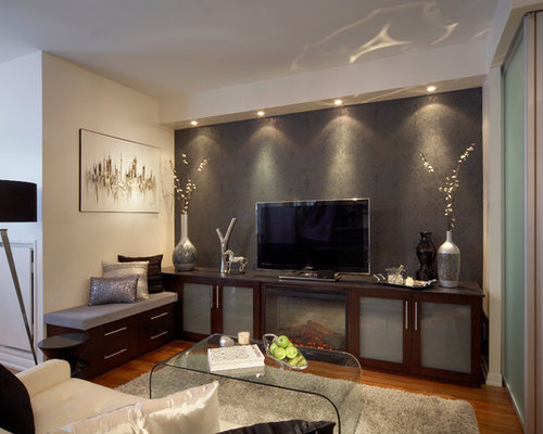 Wallpaper Behind Tv Ideas, Pictures, Remodel and Decor