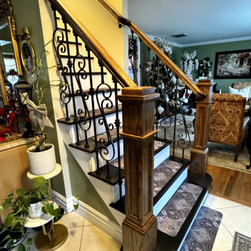 Traditional Wood & Wrought Iron Staircase – Commack NY