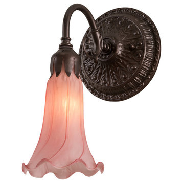 5 Wide Pink Pond Lily Victorian Wall Sconce