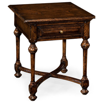 Elizabethan Dark Oak Square Side Table