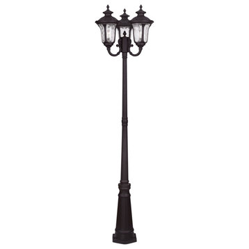 Oxford Outdoor 3-Headed Post Light, Bronze