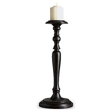 Hinwick Pillar Candleholder, Wood