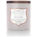 MVP Group International Inc. - Manly Indulgence Palo Santo Scented Jar Candle, Signature, 15 oz - Classic masculine fragrances fuse with unexpected ingredients for a truly gender free experience.The balance of Palo Santo's earthy and floral notes make this the perfect escape.The cleansing tranquility of Palo Santo boosts positive energy. Sacred Palo Santo wood from South American forests oozes relaxation and harmony. The lighter notes of cedarwood, bergamot, and magnolia creates a fresh and invigorating experience.The Signature Collection by Manly Indulgence is inspired by traditionally masculine fragrances that combine with fresh, organic elements. This collection explores both edgy and soft aromas for different personalities.  Featuring wooden wicks and matching wooden lids, the Signature collection is as unique as you are.