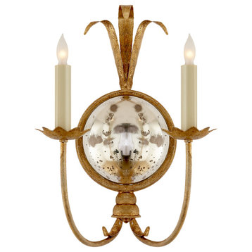 Gramercy Double Sconce in Gilded Iron