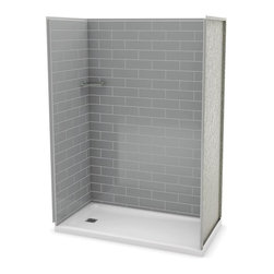 Utile 60 In. Metro Ash Grey Left Hand Alcove Shower Kit - Products
