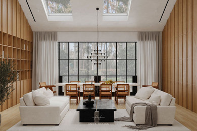 Example of a trendy living room design in Los Angeles