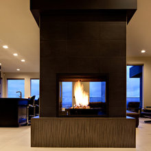 Stamp concrete impressions for fireplace