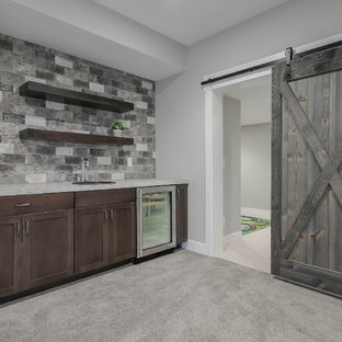 75 Beautiful Home Bar With Laminate Countertops And Brick