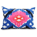 E By Design - Original 14"x20" Decorative Abstract Outdoor Throw Pillow, Blue - Establish a bright and lively personality in your outdoor porch or patio space with the fun outdoor throw outdoor pillow design from E by Design. Their Happy Hippy Original Blue Abstract outdoor pillow's hip and wild design will create an atmosphere you're sure to enjoy.