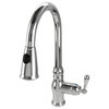 Transitional Pull-Down Spray Kitchen Faucet, 16", Chrome