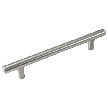 128mm - 7" Overall - Builders Steel Plated T-Bar Pull - Brushed Satin Nickel