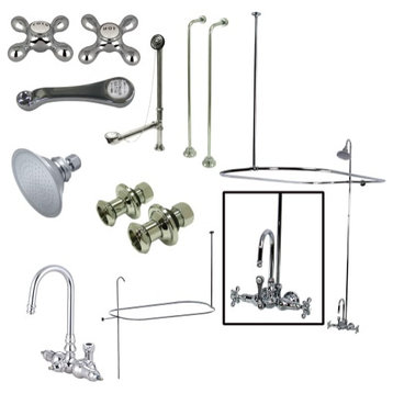 Kingston Brass CCK4141AX Clawfoot Tub and Shower Trim Package - Polished Chrome